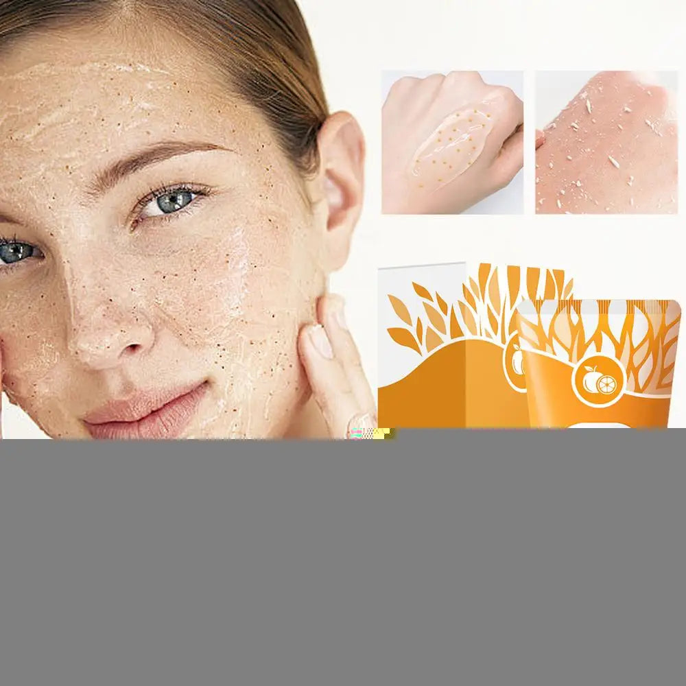 50g Orange Exfoliating gel for facial body scrub skin cleaning Gentle Orange Facial Scrub Body Cleansing Gel Dead Skin Remover