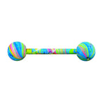 1PCS/4PCS 14G Stainless Steel Tongue Rings Barbell Rainbow Colorful Tongue Bar Piercing Body Jewelry