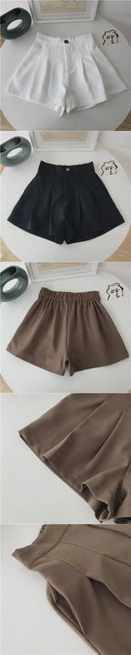 Casual White Women's Shorts 2024 New Summer Thin High-waisted Slimming A- line Wide-legged Hot Pants Petite Size