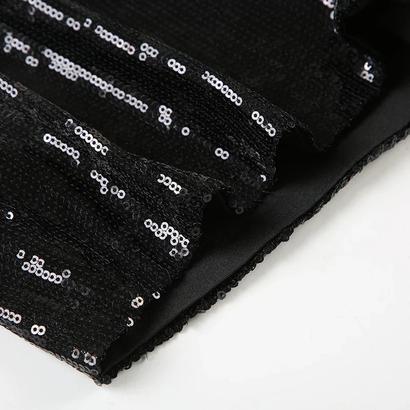 CIBBAR Party Style Skinny Sequin Shorts Solid Low Rise Slim-fitting Short Pants for Women y2k Aesthetic Streetwear Shorts Summer