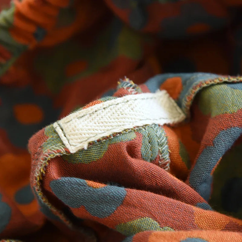 2025 New Spring/Summer Pajamas Three Piece Set Thin 100%Cotton Crepe Ladies Short Sleeves+Shorts+Pants Flip Collar Home Suit Set