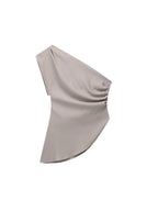 Asymmetric T-shirt New Women's Fashion Trend Spicy Girl Celebrity Temperament Off Shoulder Top