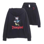 Disneyland Sweatshirt Castle Shining  Mickey Disneyworld Letter Glitter Minnie Unisex Couple Women Zip Pocket Hooded Jumper Top