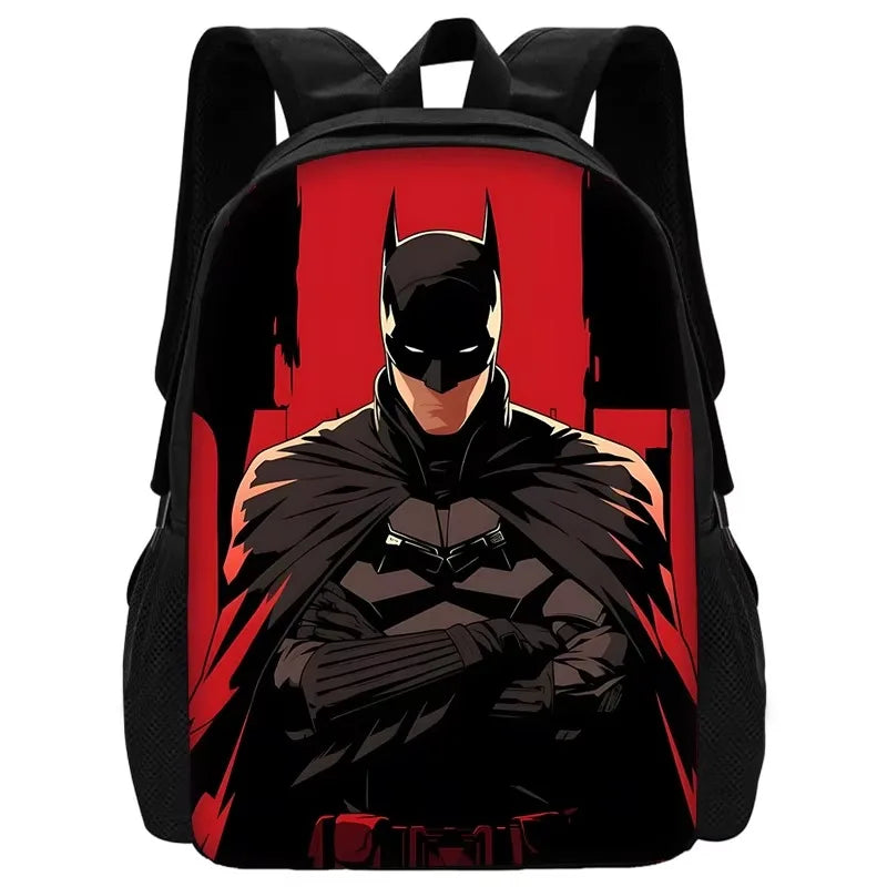 Child Superhero Batmans School Backpack with Lunch Bags ,Pencil Bags ,School Bags for Boys Girls Best Gift