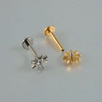 ASTM F136 Solid Titanium Internally Threaded Cross Cz Cartilage Earrings Stud Helix Tragus Lobe Piercing Labret Lip Ring Jewelry