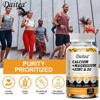 Daitea Calcium Magnesium Zinc Capsules Vitamin D3 helps support bones, teeth, heart, and enhance immune system function.