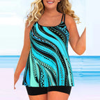 3XL 4XL 5XL Plus Size Two Piece Women Swimsuit for 2024 Summer Korean Fashion Vacation Beach Swimming Suit High waist Beachwear