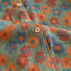 2025 New Spring/Summer Pajamas Three Piece Set Thin 100%Cotton Crepe Ladies Short Sleeves+Shorts+Pants Flip Collar Home Suit Set