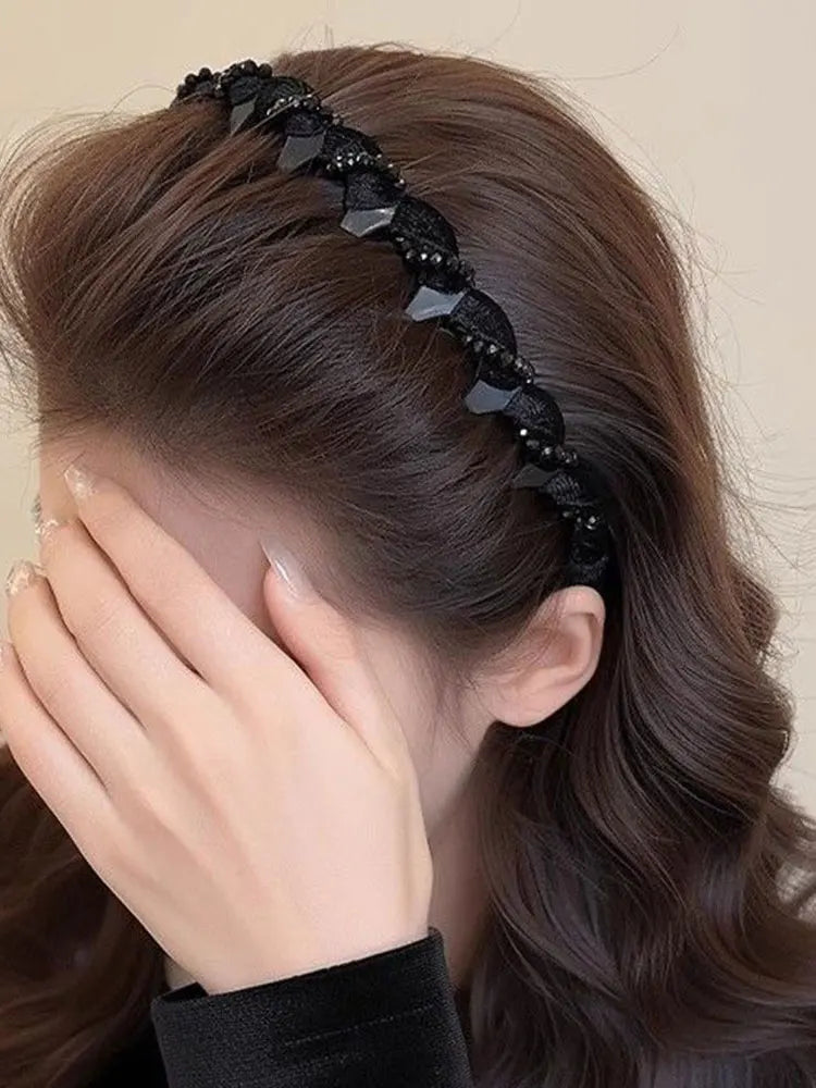 3Pcs Vintage Hairband with Teeth Decorative Hair Band Fashion Non-slip Hairband for Women Hair Accessories