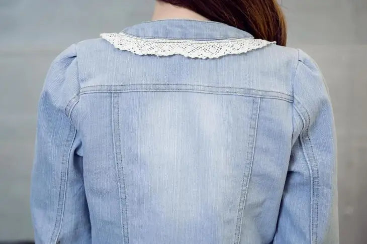 2023 Spring/Summer New Denim Jacket Women's Korean Casual Slim All-Match Short Crop Sleeve Short Sleeve Denim Button Up Top