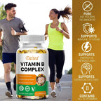 DAITEA - Vitamin B Complex Capsules - B12, B1, B2, B3, B5, B6, B7, B9, Folic Acid and Biotin - Reduce Stress, Boost Immunity