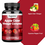 Apple Cider Vinegar - Improves Digestion, Appetite Suppression,Weight Management, Relieves Bloating - 120 Capsules