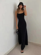 2024 Summer Women's New Fashion Simple Temperament Suspender Long Backless Slim Waisted Sexy Sweet And Spicy Casual Dresses