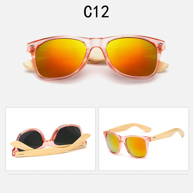 16 color Bamboo Sunglasses Men Wooden Sunglasses Women Brand Designer Mirror Original Wood Sun Glasses retro de sol masculino