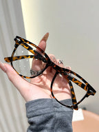 1PC/2PCS Fashion Pentos Plastic Frame Anti-Blue Light Clear Glasses For Daily Office Reading Life Eye Protection Accessories.