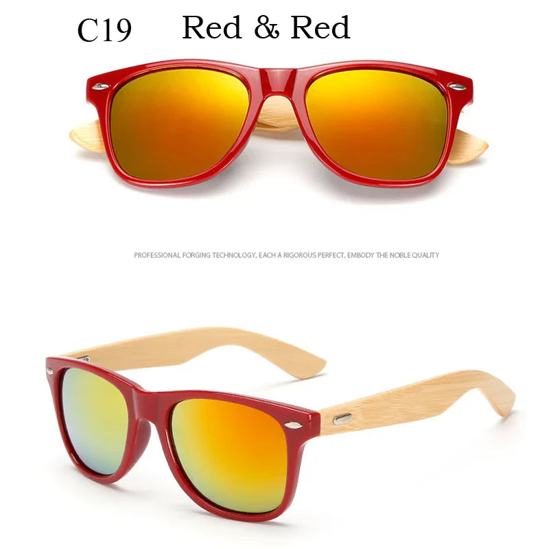 16 color Bamboo Sunglasses Men Wooden Sunglasses Women Brand Designer Mirror Original Wood Sun Glasses retro de sol masculino