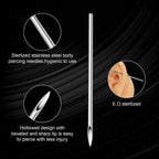 100/50/5pcs Disposable Piercing Needles 12G 14G 16G 18G 20G Ear Nose Navel Nipple Sterile Piercing Needle Permanent Makeup Tools