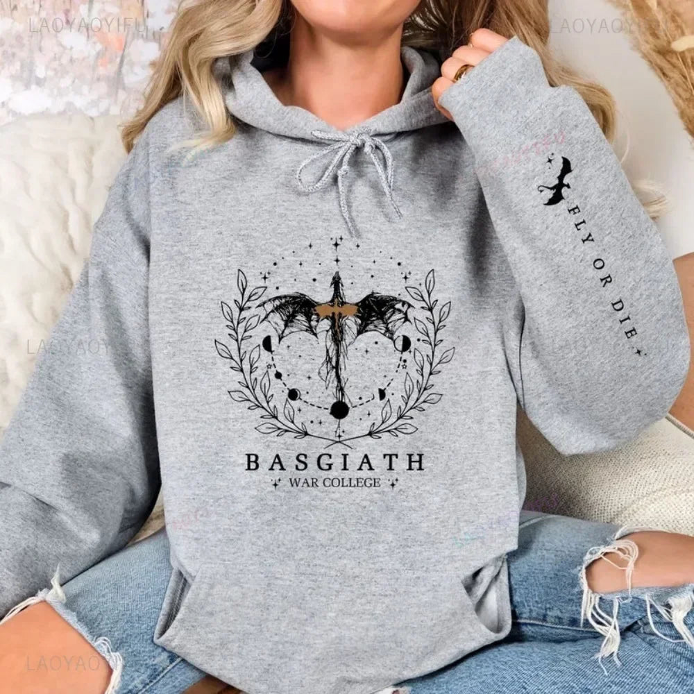 2025 Women's Fall/Winter Hoodie Fourth Wing Sweatshirt Basgiath War College Dragon Knight Hoodie Fantasy Gift unisex Pullover