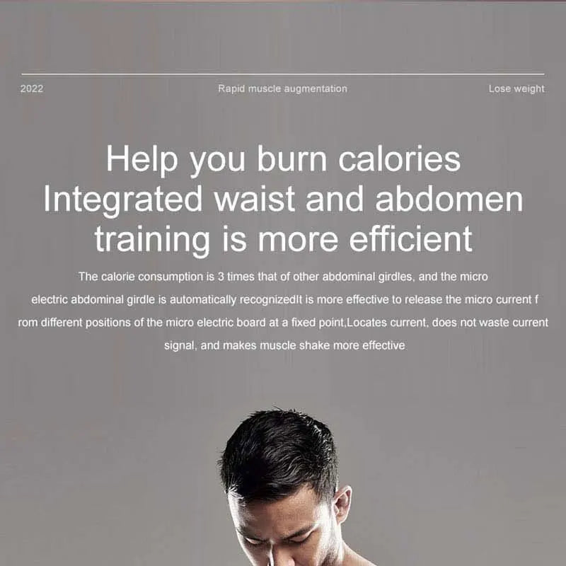 Abs Trainer EMS Abdominal Muscle Stimulator Electric Toning Belt USB Recharge Waist Belly Weight Loss Home Gym Fitness Equiment