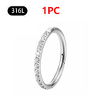 1/10Pc Stainless Steel Nose Ring CZ 16G Hinged Septum Clicker Segment Ear Tragus Cartilage Daith Lip Nose Body Piercing Jewelry