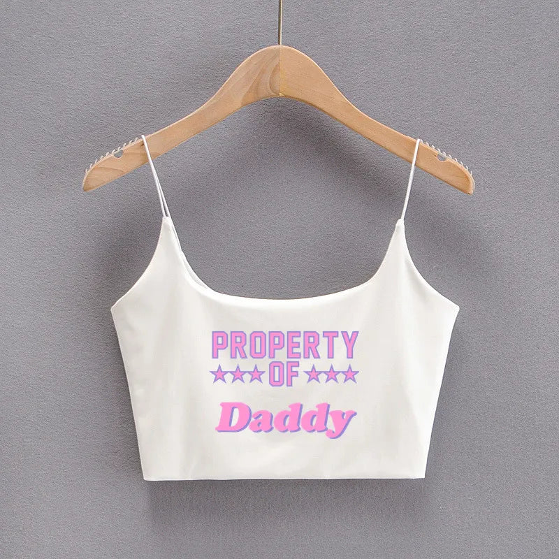 DADDY'S GIRL Pink Letters Hot Tops for Women Sexy Tank Top Women's Outerwear Cute Tops New Fashion Female Clothes Women Clothing
