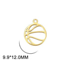 EUEAVAN 5pcs Mini Charms Stainless Steel Volleyball Charm for Bracelet Necklace Earrings DIY Jewelry Making Supplies Wholesale