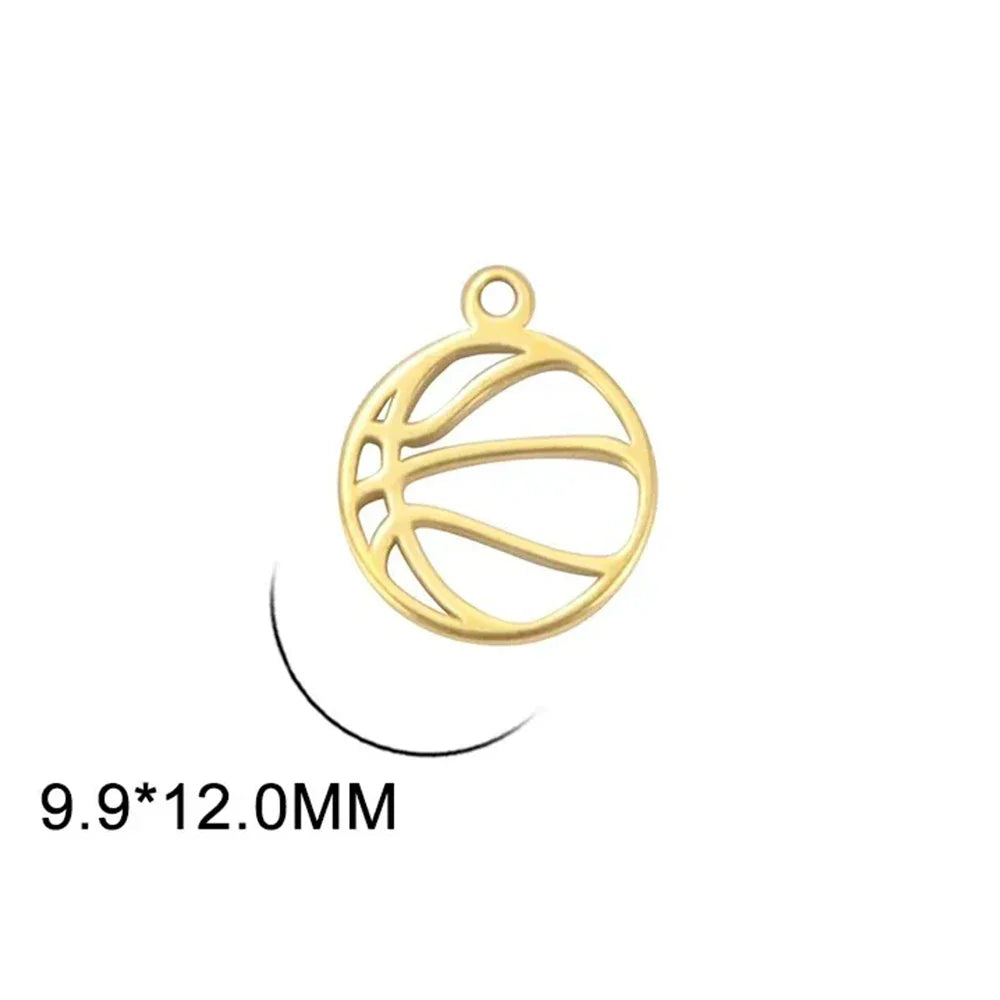 EUEAVAN 5pcs Mini Charms Stainless Steel Volleyball Charm for Bracelet Necklace Earrings DIY Jewelry Making Supplies Wholesale