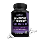 Elderberry Immune Support Supplement with Elderberry Vitamin C and Zinc To Support Respiratory Health and Boost Antioxidants
