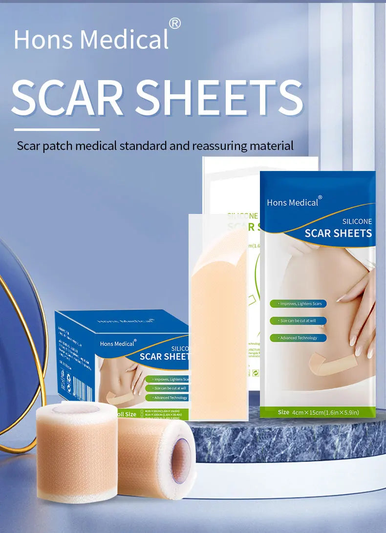 4x15cm 3pcs Silicone Scar sheet Self-Adhesive Scar Cover Tape Scalable for Burn Injury C-Section Keloid Skin Care