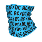 Custom Black AC DC Logo Camouflage Heavy Metal Band Bandana Neck Warmer Women Men Winter Hiking Ski Scarf Gaiter  Face Cover