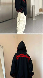 American Style Spiderman Sweatshirt Men Hip Hop Heavyweight Hardcore Cardigan Jacket Spring Autumn Design Sensibility Hooded Top