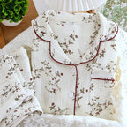 2025 Japanese Spring and Autumn New Women's Pajama Set 100% Cotton Crepe Long sleeved Pants Cardigan Cute Plus Size Home Fury