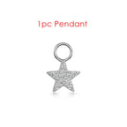 1PC Little Star Moon Snake Crystal Charms Pendant Helix Daith Earrings for Women Hanging Matching Piercing Lobe Tragus Jewelry