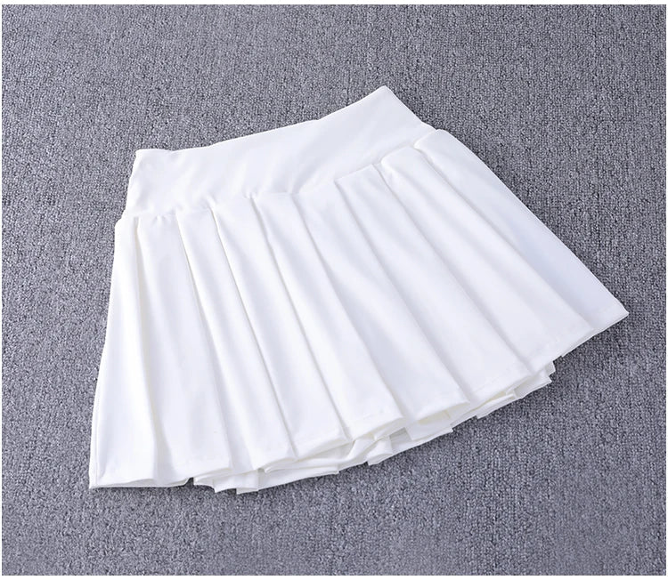 2024 New Best-Selling Pleated Nylon Spandex High Waisted Pocket Skirt With Anti Glare A-Line Sports Tennis Skirt