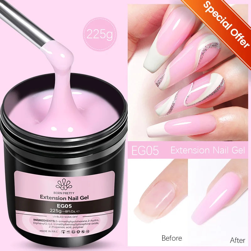 BORN PRETTY 250g Translucent Jelly Red Nude Gel Nail Polish Winter Autumn Manicure Soak Off UV LED Nail Art Gel Christmas Red