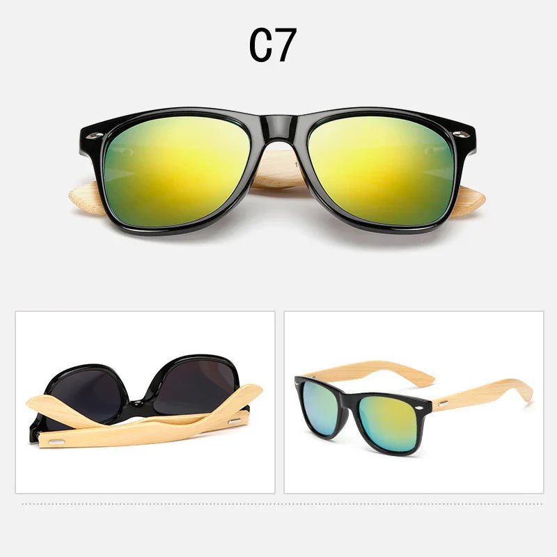 16 color Bamboo Sunglasses Men Wooden Sunglasses Women Brand Designer Mirror Original Wood Sun Glasses retro de sol masculino