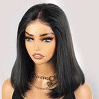 Bone Straight Short Bob Wigs 100% Human Hair Wigs Wear and Go Glueless Lace Front Wig Brazilian Lace Front Human Hair Wigs 180%