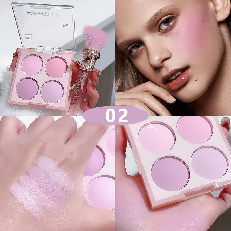 4 Colors Blush Powder Face Makeup  Sweet Warm Colors Matte Cheek Powder Facial Beauty Cosmetic Makeup Blush