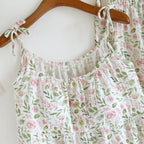 2025 Japanese Summer New Women's Pajama Set 100% Cotton Crepe Cloth Ladies Suspender+Shorts Two Piece Home Furnishing Set