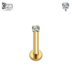 ASTM F136 Titanium 2/2.5/3/4mm CZ Labret Stud 16G Tragus Helix Cartilage Conch Flatback Earlobe Piercing Body Jewelry