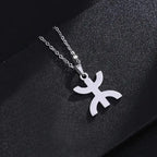 African Berbers Symbol Pendant Necklace Amazigh Letter Yaz Stainless Steel Ethnic Amulet Women Men Necklace