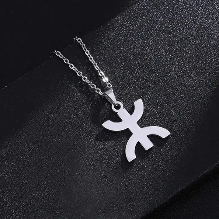 African Berbers Symbol Pendant Necklace Amazigh Letter Yaz Stainless Steel Ethnic Amulet Women Men Necklace