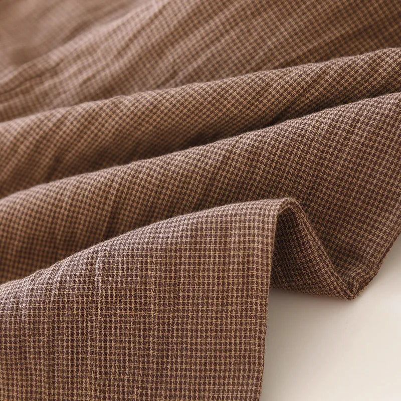 2025 New Spring Couple's Pajama Set 100% Cotton Long Sleeve Long Pants Two Piece Set for Men and Women's Home Furnishings