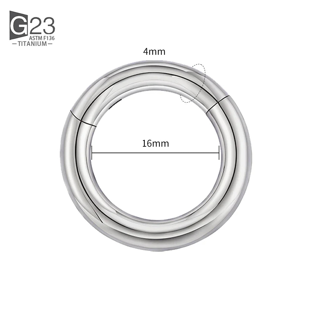 ASTM F136 Titanium PIERC Hinged Segment Hoop Earrings Large size Nose Rings 10G-6G 2.5mm-4mm Seamless Labret Lip Body Piercing