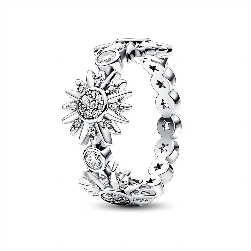 2024 Disney Mickey Sparkling Eternity  Dragon Crown Women's ring wedding vintage Accessories Fit Pandora 925 Original Bracelets