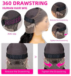 Bone Straight 13x4 Lace Frontal Wig For Women 5x5 Glueless Invisi-Drawstring Black Human Hair Wigs 360 Full Lace Wig Human Hair