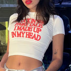 2023 New Y2K Women Letter Print Tops Women Tshirt American Retro Fashion Slim Causal Short Sleeve Crop Sexy Tops Navel Clothes