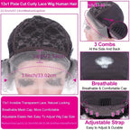 99J Short Curly Lace Front Human Hair Wigs 13X1 Pixie Cut Short Curly Human Hair Wigs Red Water Wave Wigs For Women Human Hair