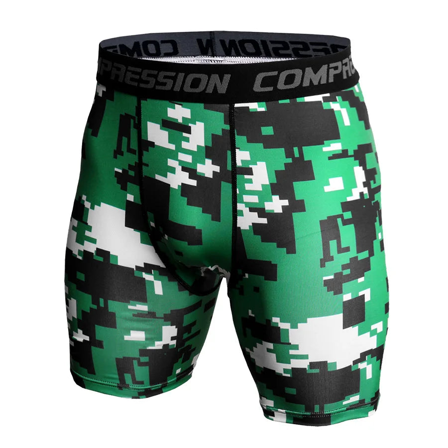 Compression Shorts Men 3D Print Camouflage Bodybuilding Tights Short Men Gyms Shorts Male Muscle Sport Elastic Running Shorts