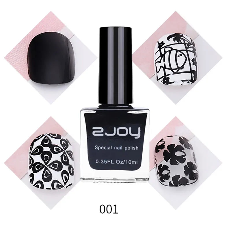Black White Nail Art Stamping Polish 10ml 30 Colors Stamping Plates Polish Stamping Gel No Smudge Top Oil Colorful Nail Varnish